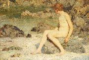 Henry Scott Tuke Cupid and Sea Nymphs oil